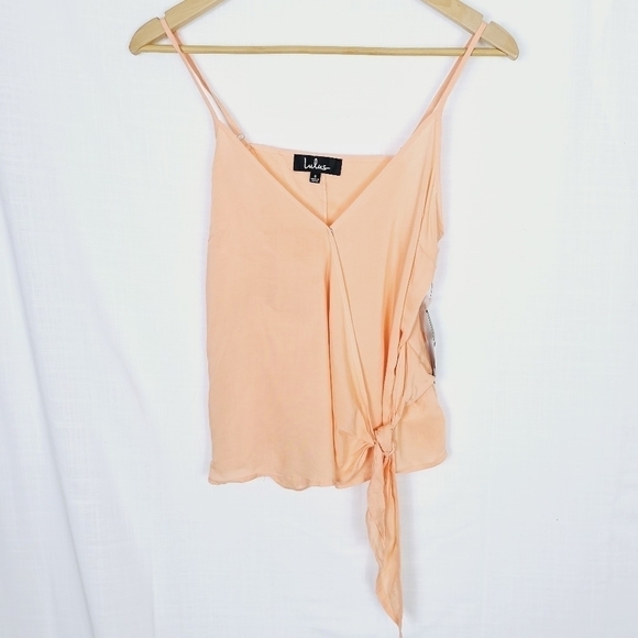 NWT Lulu's Take Note Peach Wrap Women's Summer Camisole Knot Top Size S - Picture 3 of 10